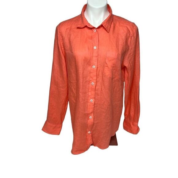 J. Crew Factory peach long sleeve button up shirt size L - Picture 1 of 14